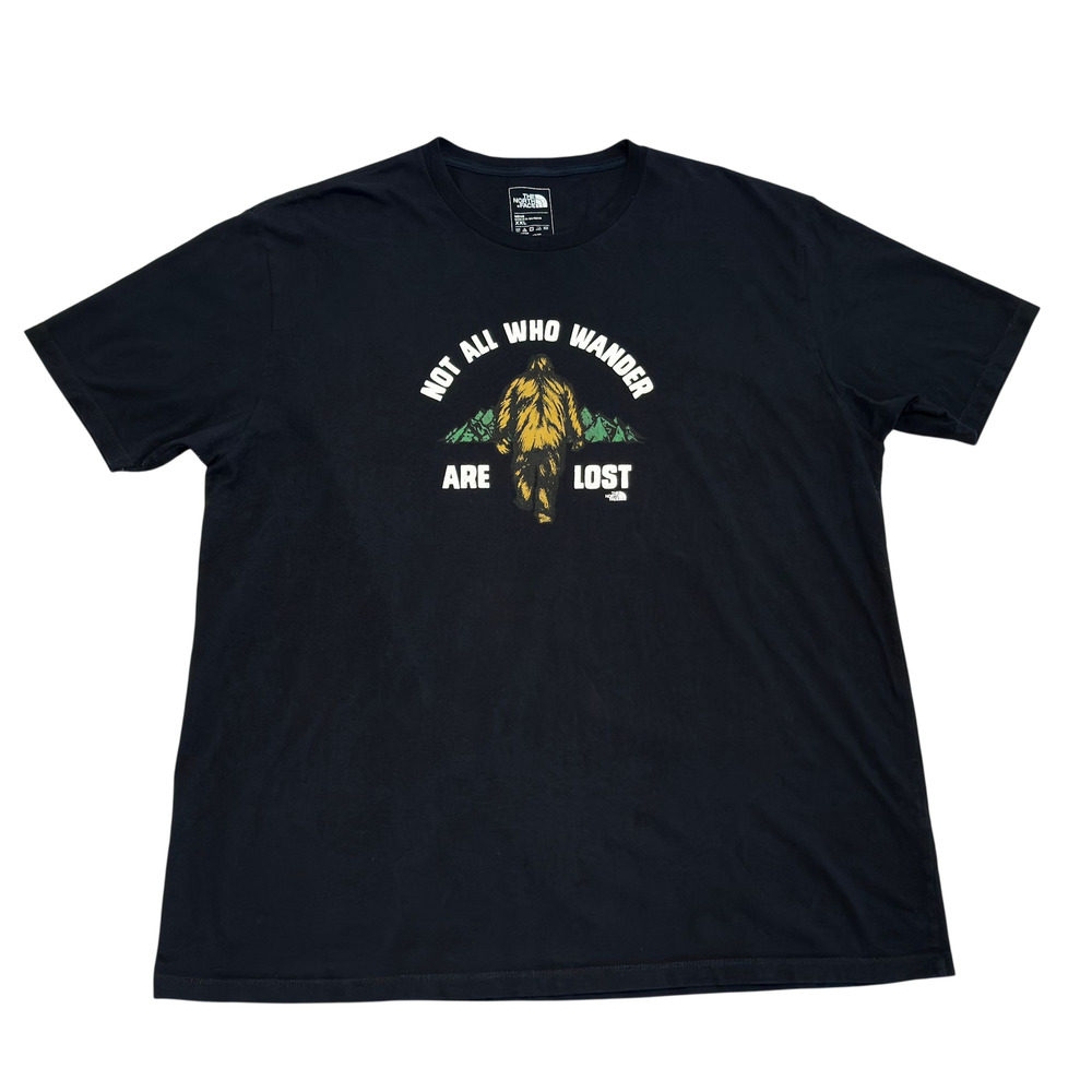 The North Face TShirt Men XXL Not All Who Wander Are Lost Tee Black LOTR Bigfoot